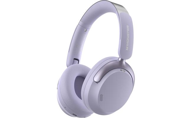Monster Persona 3rd ANC Active Noise Cancelling Headphones, Over Ear Wireless Headphone Bluetooth with Mic, 70 Hours Playtime Bluetooth Headphones, Foldable Comfort Lightweight Headphone for Travel - Purple